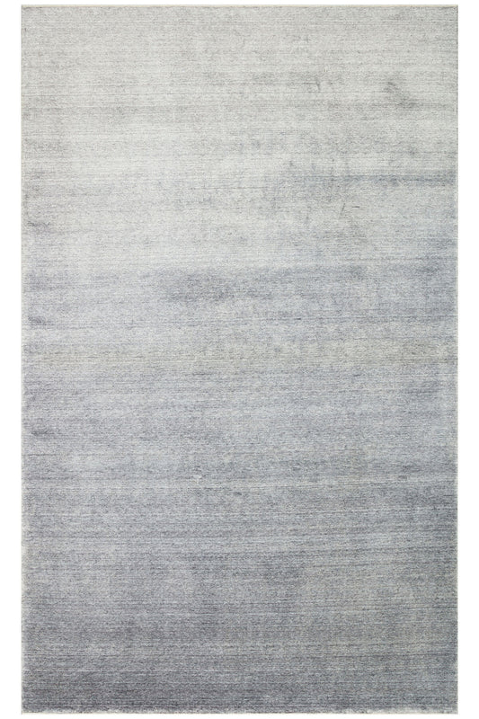 Atlas Serisi Halı Açık Gri Minimal Saçaklı Lyocell Dokulu Özel Tezgah Salon Halısı