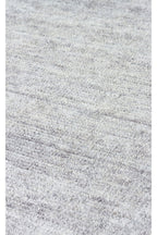 Atlas Series Carpet, Light Grey, Minimal Fringed, Lyocell Textured, Special Loom-Made Living Room Rug