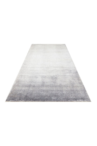 Atlas Serisi Halı Açık Gri Minimal Saçaklı Lyocell Dokulu Özel Tezgah Salon Halısı