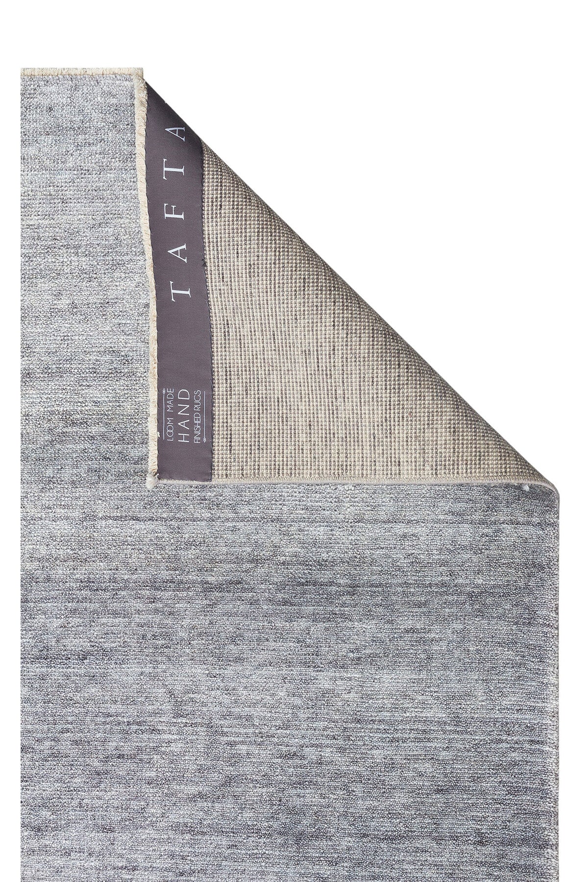 Atlas Series Carpet, Light Grey, Minimal Fringed, Lyocell Textured, Special Loom-Made Living Room Rug