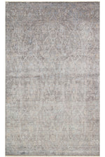 Atlas Series Carpet Anthracite Bronze Uşak Pattern Fringed Lyocell Textured Special Loom Living Room Carpet