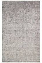 Atlas Series Carpet Anthracite Bronze Uşak Pattern Fringed Lyocell Textured Special Loom Living Room Carpet