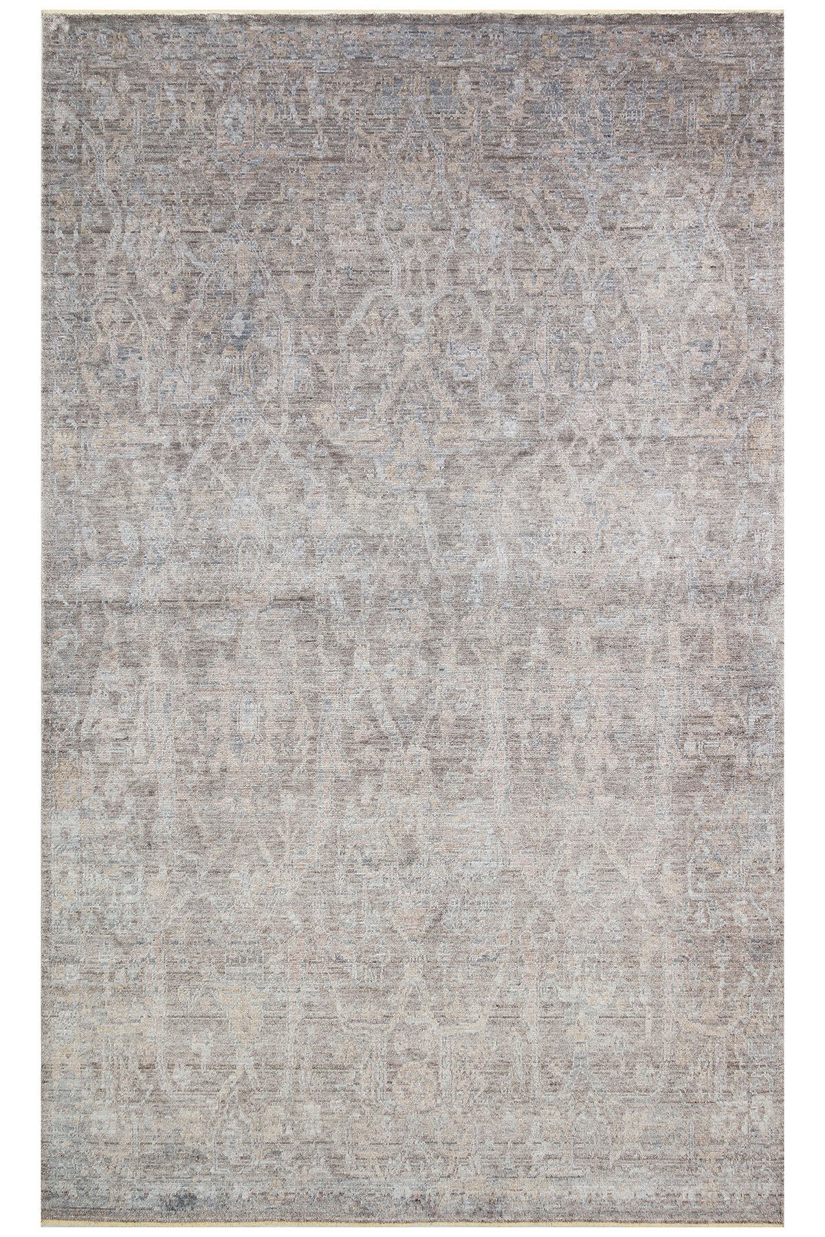 Atlas Serisi Halı Antrasit Bronze Uşak Desen Saçaklı Lyocell Dokulu Özel Tezgah Salon Halısı