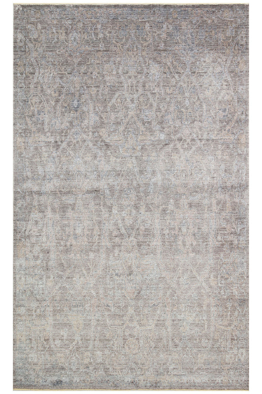 Atlas Serisi Halı Antrasit Bronze Uşak Desen Saçaklı Lyocell Dokulu Özel Tezgah Salon Halısı