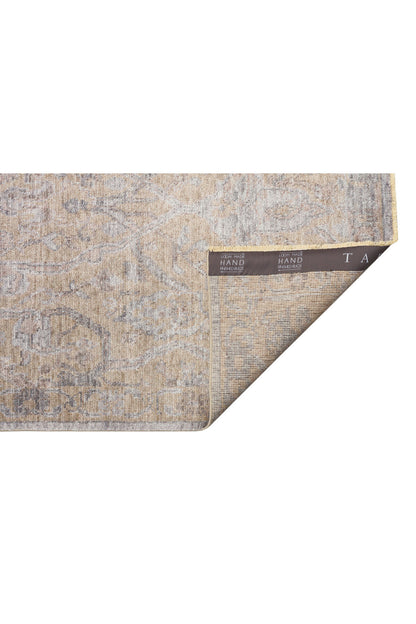 Atlas Serisi Halı Bej Etnik Uşak Desen Saçaklı Lyocell Dokulu Özel Tezgah Salon Halısı