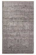 Atlas Series Carpet, Beige Grey, Uşak Pattern, Fringed, Lyocell Textured, Special Loom-Made Living Room Carpet