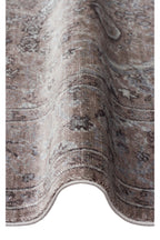 Atlas Series Carpet, Beige Grey, Uşak Pattern, Fringed, Lyocell Textured, Special Loom-Made Living Room Carpet