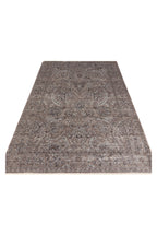 Atlas Series Carpet, Beige Grey, Uşak Pattern, Fringed, Lyocell Textured, Special Loom-Made Living Room Carpet