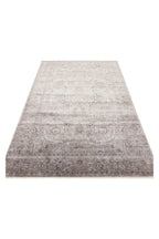 Atlas Series Carpet, Beige Grey, Uşak Pattern, Fringed, Lyocell Textured, Special Loom-Made Living Room Carpet