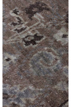 Atlas Series Carpet, Beige Grey, Uşak Pattern, Fringed, Lyocell Textured, Special Loom-Made Living Room Carpet