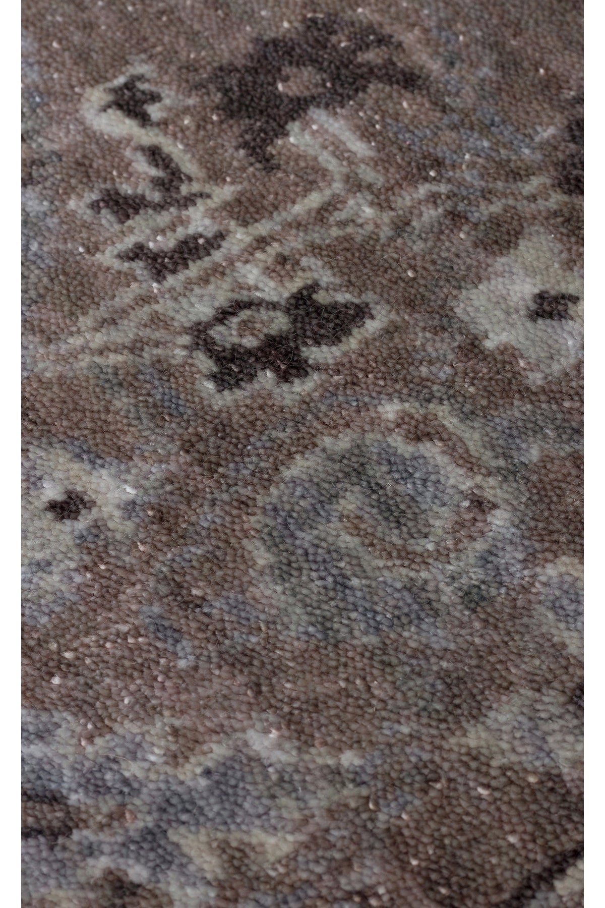Atlas Series Carpet, Beige Grey, Uşak Pattern, Fringed, Lyocell Textured, Special Loom-Made Living Room Carpet