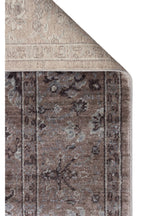 Atlas Series Carpet, Beige Grey, Uşak Pattern, Fringed, Lyocell Textured, Special Loom-Made Living Room Carpet