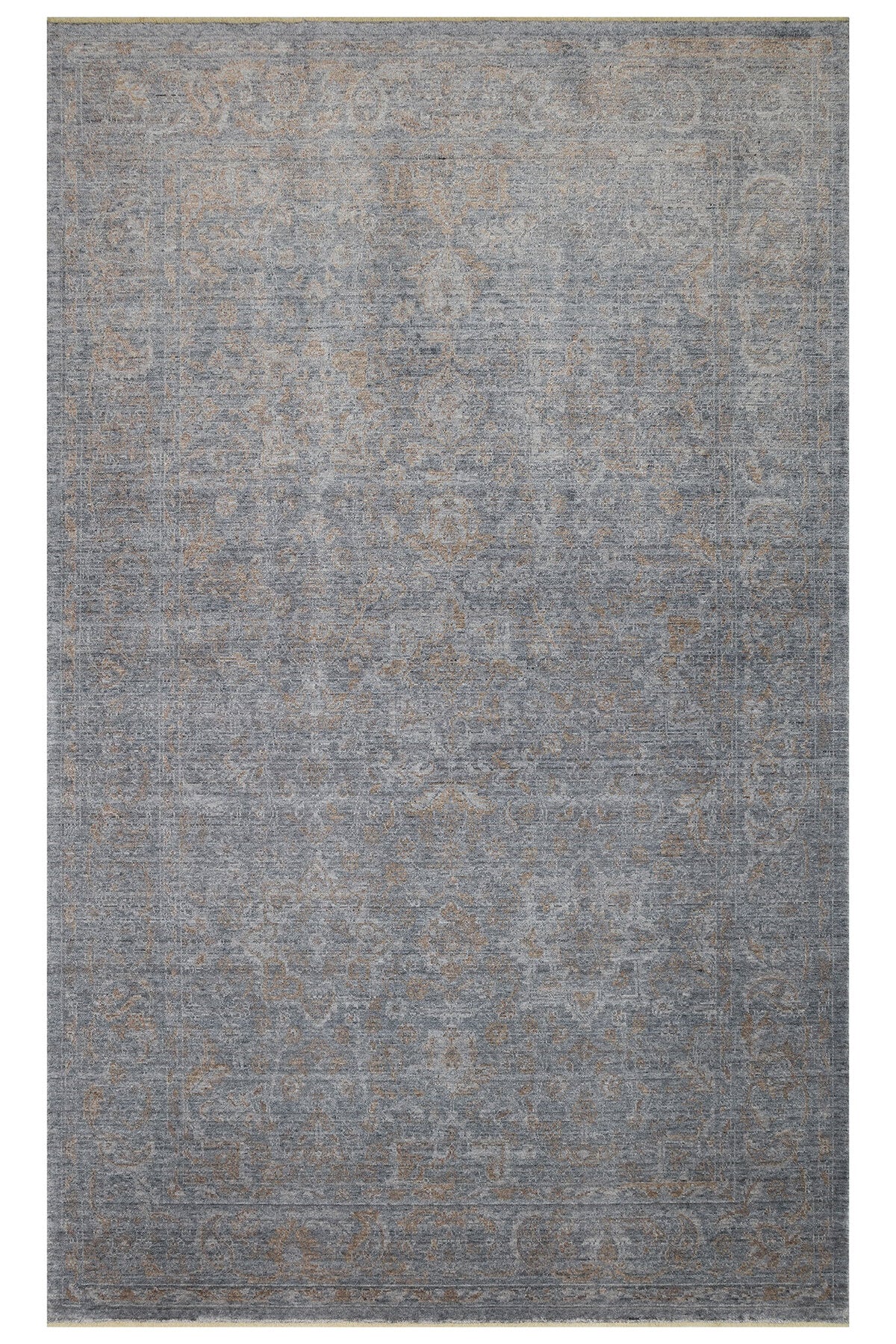 Atlas Serisi Halı Gri Bronze Uşak Desen Saçaklı Lyocell Dokulu Özel Tezgah Salon Halısı