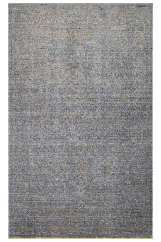 Atlas Serisi Halı Gri Bronze Uşak Desen Saçaklı Lyocell Dokulu Özel Tezgah Salon Halısı