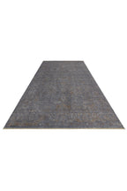 Atlas Series Rug, Grey Bronze, Uşak Pattern, Fringed, Lyocell Textured, Special Loom-Made Living Room Rug