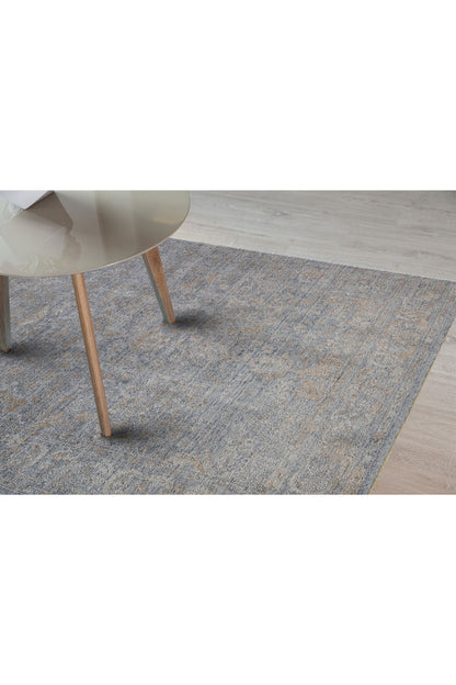 Atlas Serisi Halı Gri Bronze Uşak Desen Saçaklı Lyocell Dokulu Özel Tezgah Salon Halısı