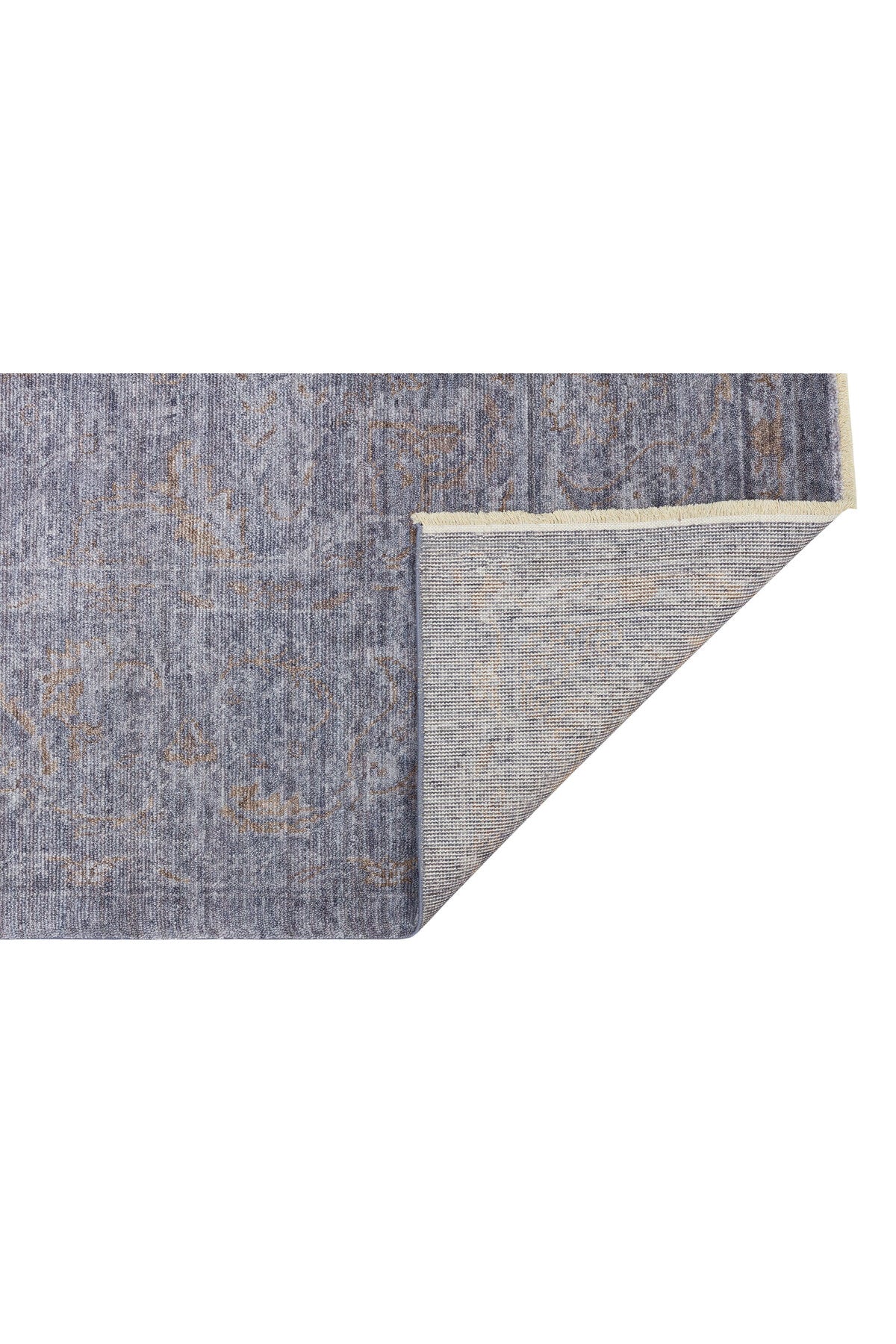 Atlas Serisi Halı Gri Bronze Uşak Desen Saçaklı Lyocell Dokulu Özel Tezgah Salon Halısı