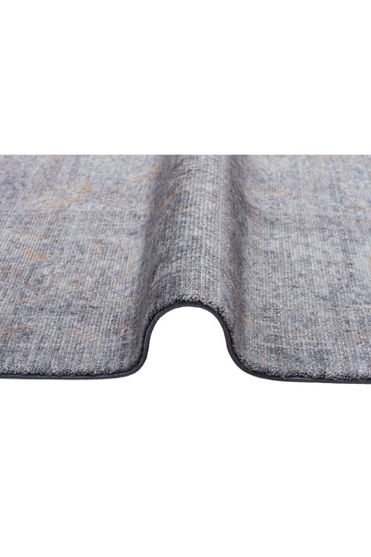 Atlas Serisi Halı Gri Bronze Uşak Desen Saçaklı Lyocell Dokulu Özel Tezgah Salon Halısı