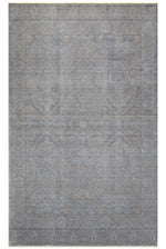 Atlas Series Rug, Grey, Uşak Pattern, Fringed, Lyocell Textured, Special Loom-Made Living Room Rug