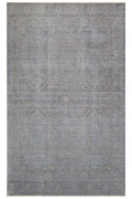 Atlas Series Rug, Grey, Uşak Pattern, Fringed, Lyocell Textured, Special Loom-Made Living Room Rug