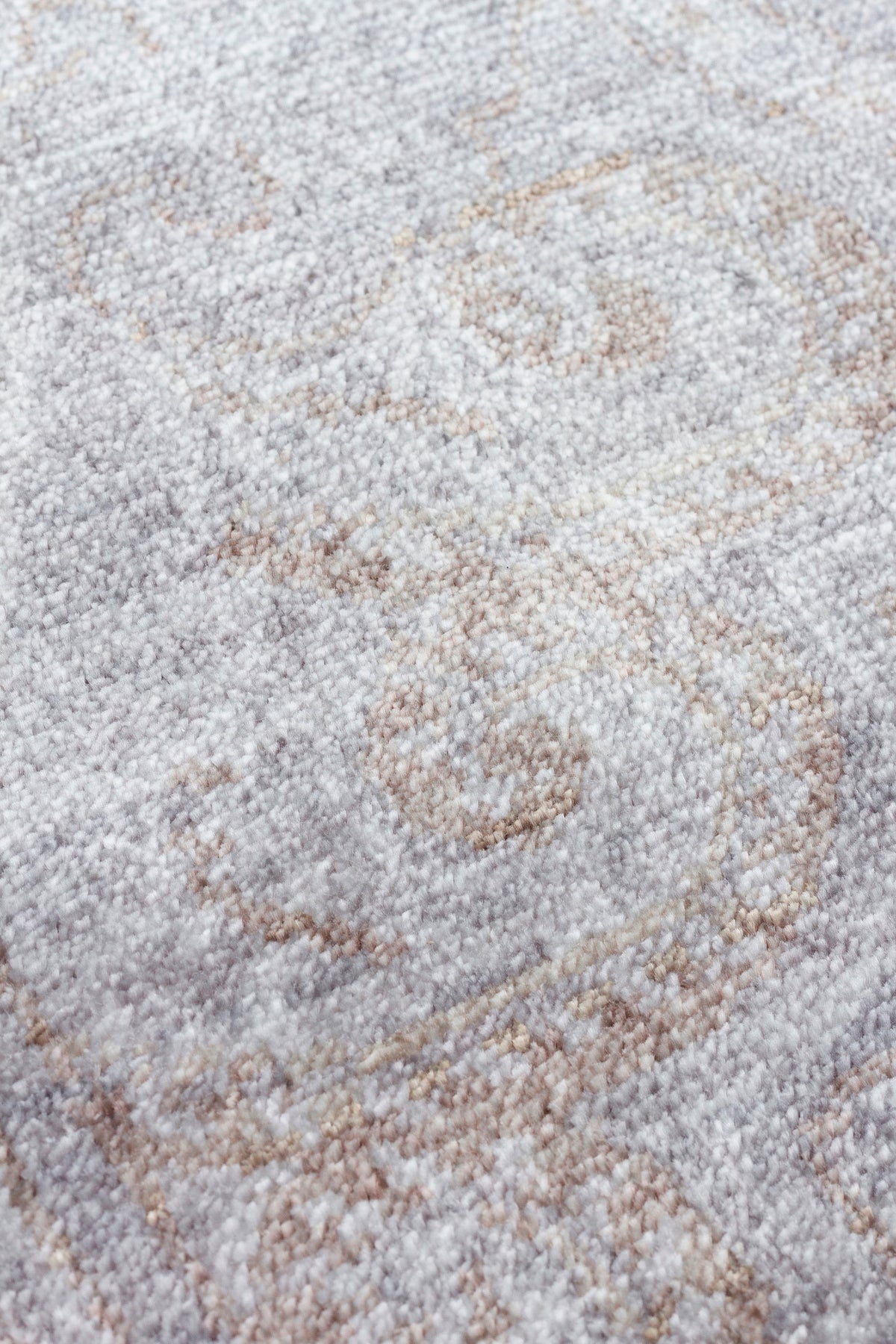 Atlas Serisi Halı Gri Uşak Desen Saçaklı Lyocell Dokulu Özel Tezgah Salon Halısı