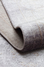 Atlas Series Rug, Grey, Uşak Pattern, Fringed, Lyocell Textured, Special Loom-Made Living Room Rug
