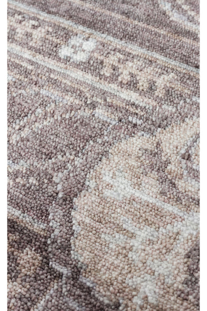 Atlas Serisi Halı Koyu Gri Uşak Desen Saçaklı Lyocell Dokulu Özel Tezgah Salon Halısı