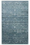 Atlas Series Carpet, Navy Blue, Uşak Pattern, Fringed, Lyocell Textured, Special Loom-Made Living Room Carpet
