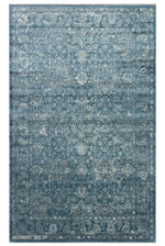 Atlas Series Carpet, Navy Blue, Uşak Pattern, Fringed, Lyocell Textured, Special Loom-Made Living Room Carpet