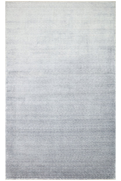 Atlas Serisi Halı Mavi Gri Minimal Saçaklı Lyocell Dokulu Özel Tezgah Salon Halısı