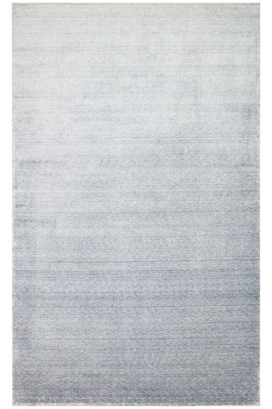 Atlas Serisi Halı Mavi Gri Minimal Saçaklı Lyocell Dokulu Özel Tezgah Salon Halısı