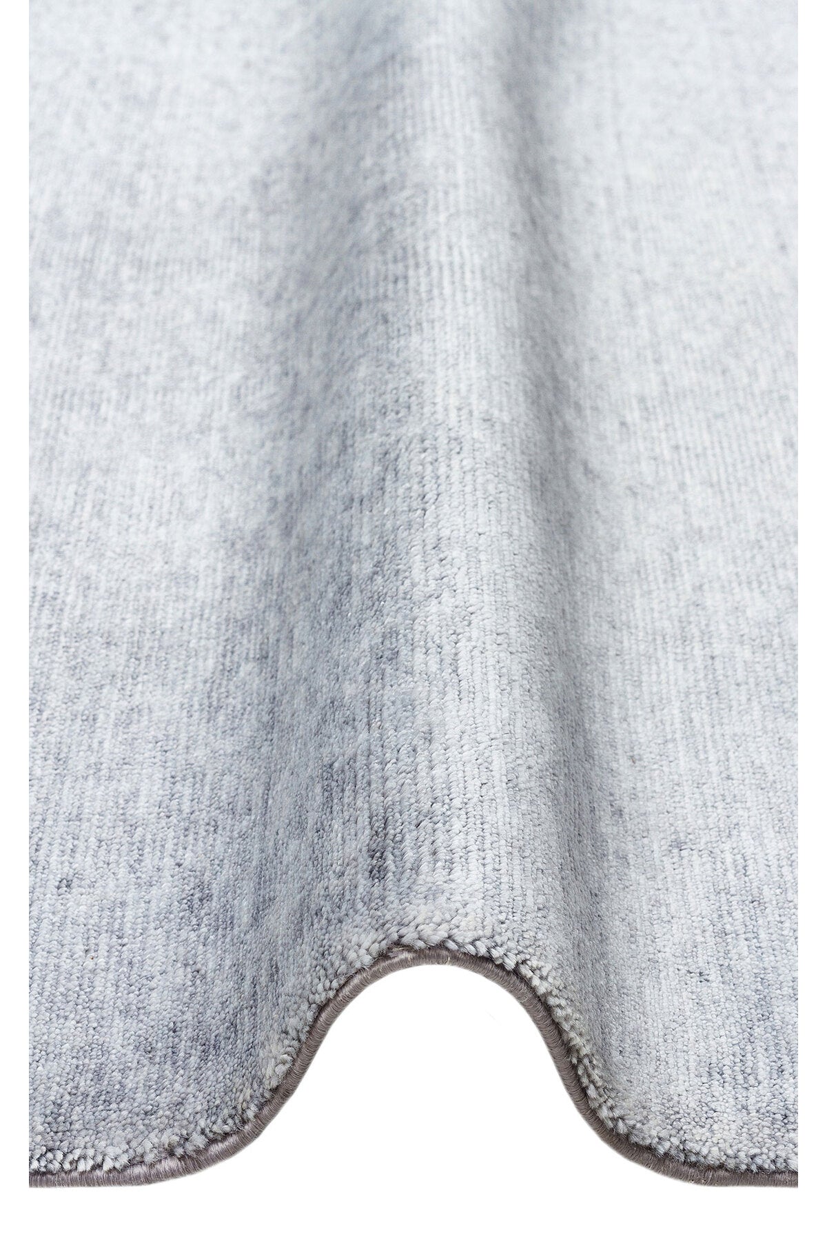 Atlas Serisi Halı Mavi Gri Minimal Saçaklı Lyocell Dokulu Özel Tezgah Salon Halısı