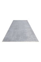 Atlas Series Carpet Blue Grey Minimal Fringed Lyocell Textured Special Loom Living Room Carpet