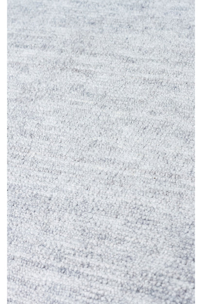 Atlas Serisi Halı Mavi Gri Minimal Saçaklı Lyocell Dokulu Özel Tezgah Salon Halısı