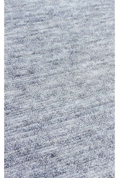 Atlas Serisi Halı Mavi Gri Minimal Saçaklı Lyocell Dokulu Özel Tezgah Salon Halısı