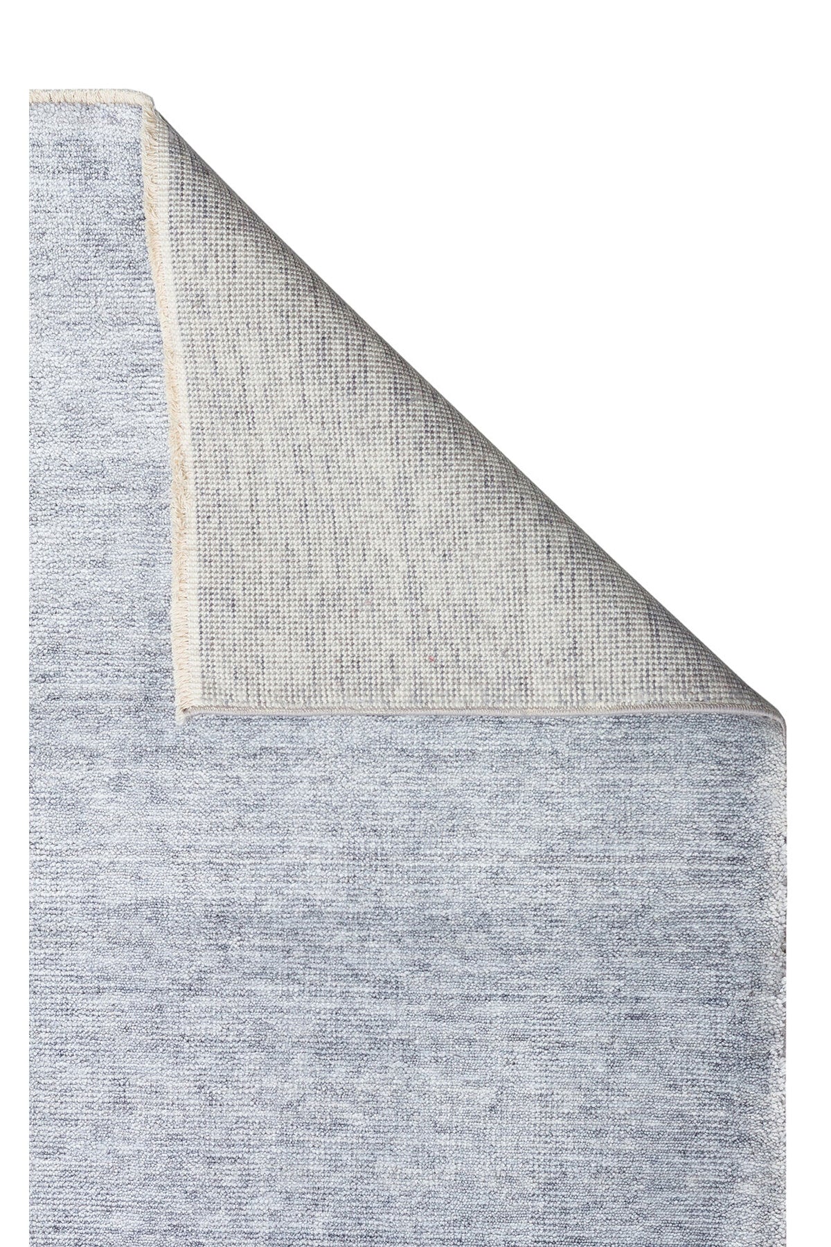 Atlas Series Carpet Blue Grey Minimal Fringed Lyocell Textured Special Loom Living Room Carpet
