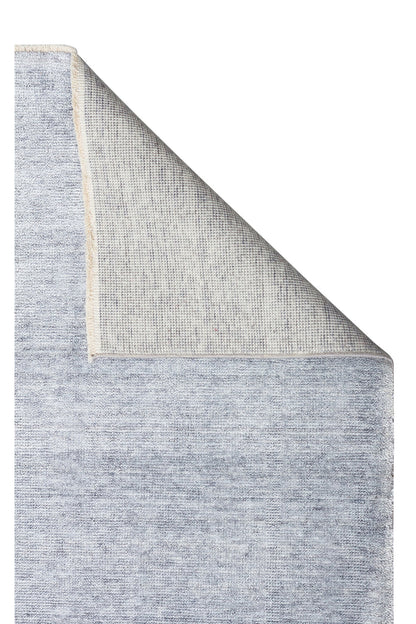 Atlas Serisi Halı Mavi Gri Minimal Saçaklı Lyocell Dokulu Özel Tezgah Salon Halısı