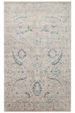Atlas Series Carpet, Mink Blue, Uşak Pattern, Fringed, Lyocell Textured, Special Loom-Made Living Room Carpet