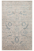 Atlas Series Carpet, Mink Blue, Uşak Pattern, Fringed, Lyocell Textured, Special Loom-Made Living Room Carpet