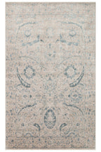 Atlas Series Carpet, Mink Blue, Uşak Pattern, Fringed, Lyocell Textured, Special Loom-Made Living Room Carpet
