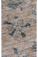 Atlas Series Carpet, Mink Blue, Uşak Pattern, Fringed, Lyocell Textured, Special Loom-Made Living Room Carpet
