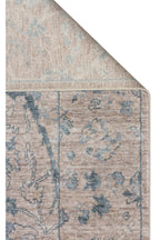 Atlas Series Carpet, Mink Blue, Uşak Pattern, Fringed, Lyocell Textured, Special Loom-Made Living Room Carpet