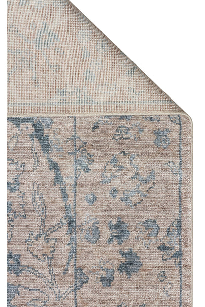 Atlas Serisi Halı Vizon Mavi Uşak Desen Saçaklı Lyocell Dokulu Özel Tezgah Salon Halısı