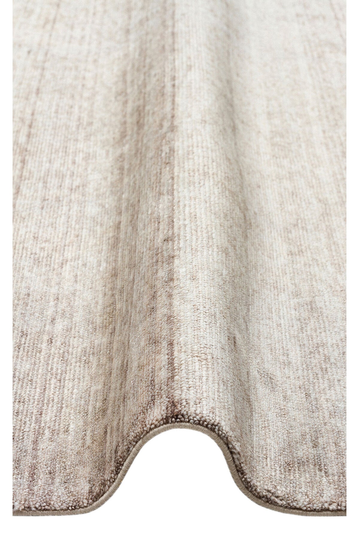 Atlas Serisi Halı Vizon Minimal Saçaklı Lyocell Dokulu Özel Tezgah Salon Halısı