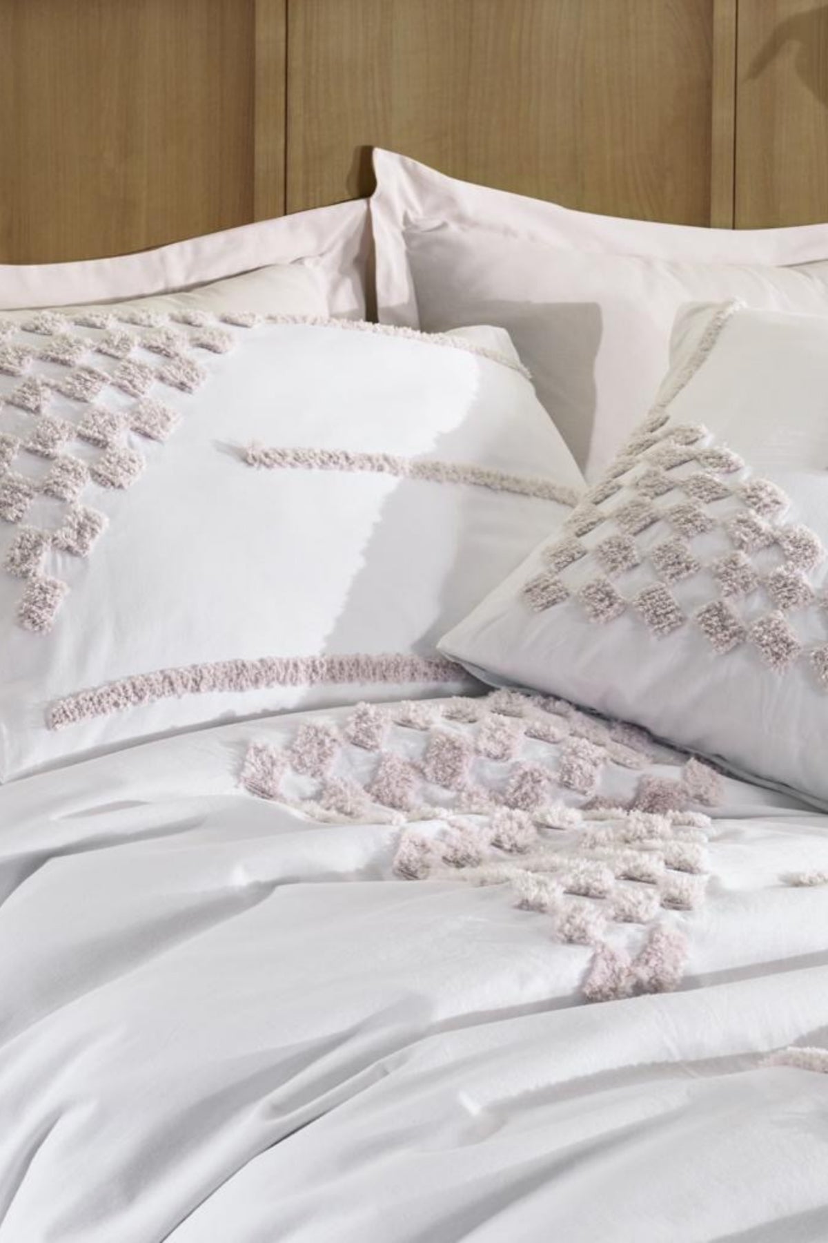 Double Natural Cotton Embroidered High Quality Breathable Duvet Cover Set 200x220 Bianca