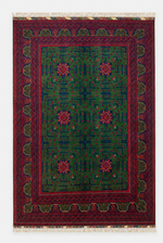 Hamyap Kırmızı Yeşil Geleneksel Desenli El Dokuma Vintage Yün Vintage Klasik Salon Halısı - Mor