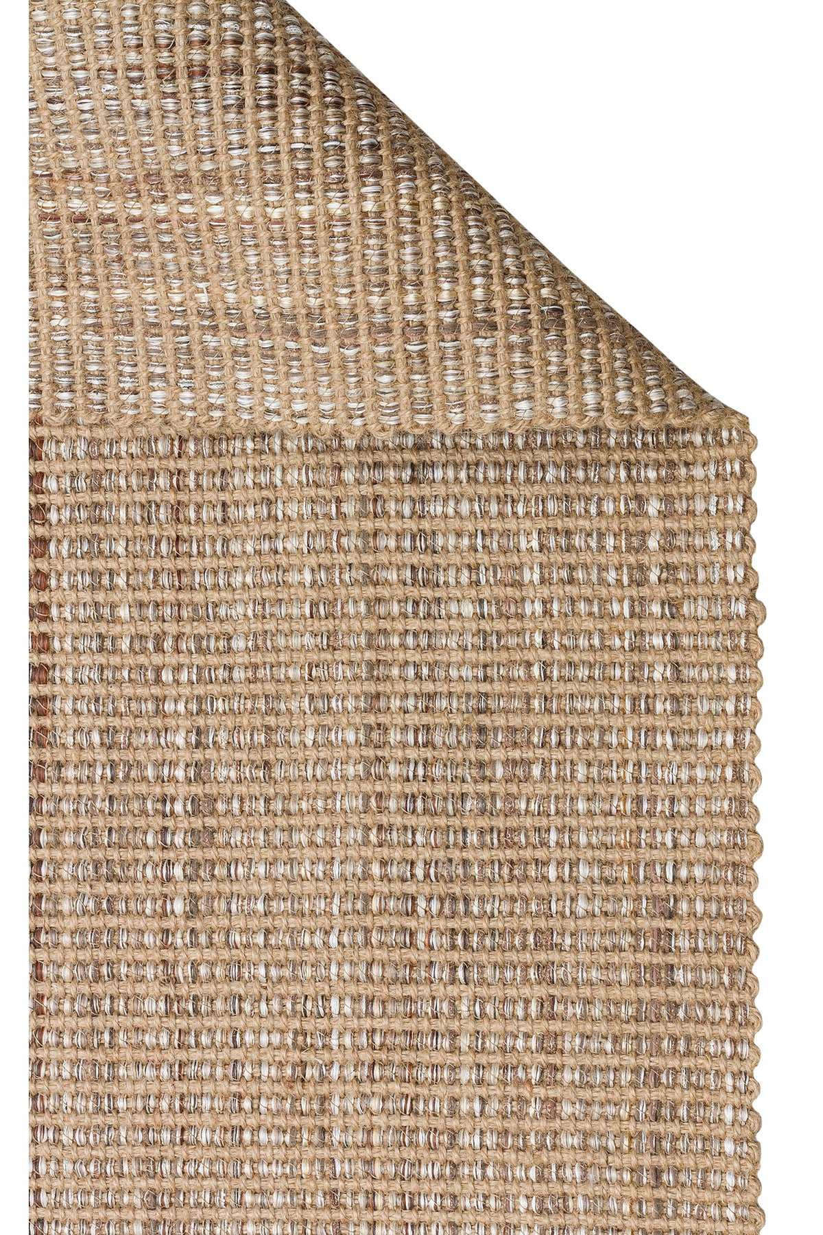 Doha Jüt & Polyester Bej Rengi Kilim | Çift Taraflı Modern Flatweave Halı, Saçaklı Doğal Tasarım