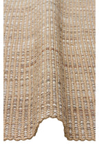 Doha Jüt & Polyester Bej Rengi Kilim | Çift Taraflı Modern Flatweave Halı, Saçaklı Doğal Tasarım