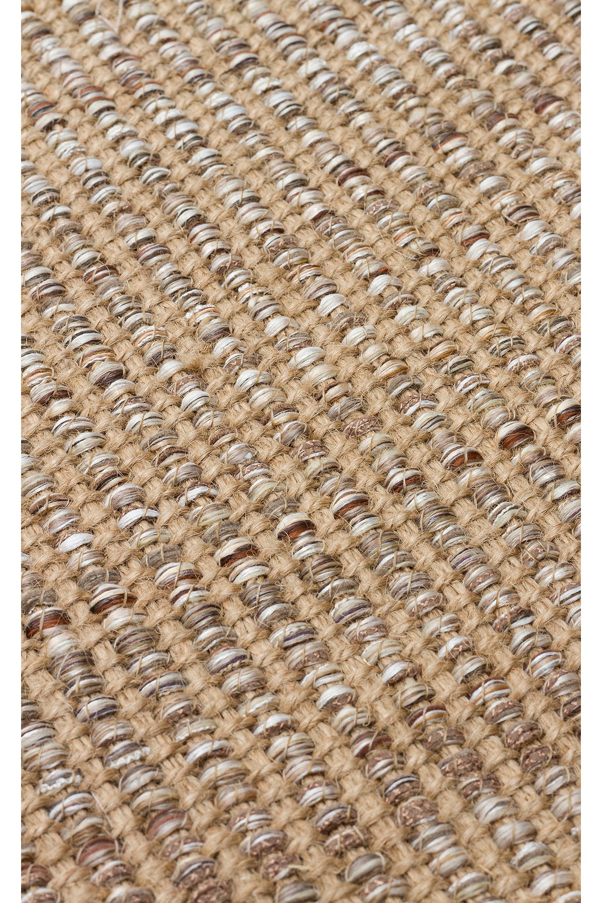 Doha Jüt & Polyester Bej Rengi Kilim | Çift Taraflı Modern Flatweave Halı, Saçaklı Doğal Tasarım