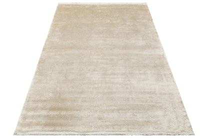 Plain Stone Gray Color Bamboo Uşak Carpet Produced by Hand on Special Looms Special Living Room Carpet